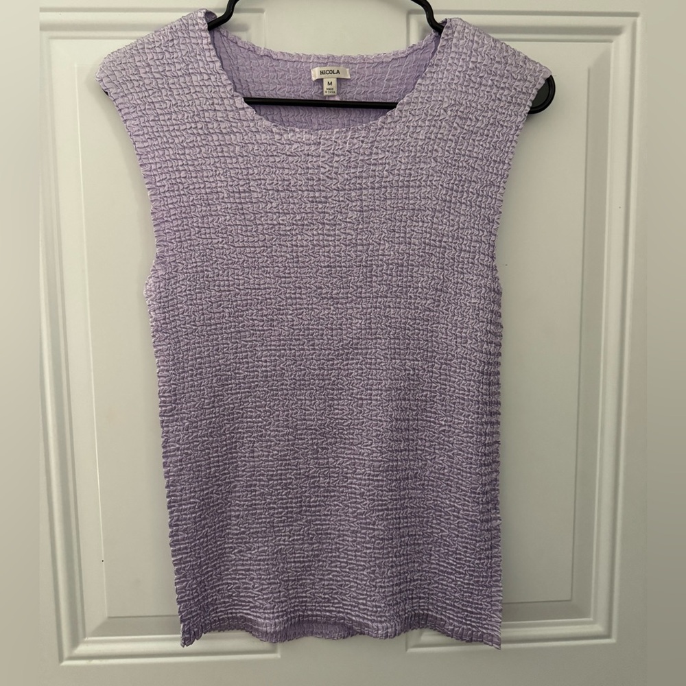 NICOLA Lavender Textured Sleeveless Top